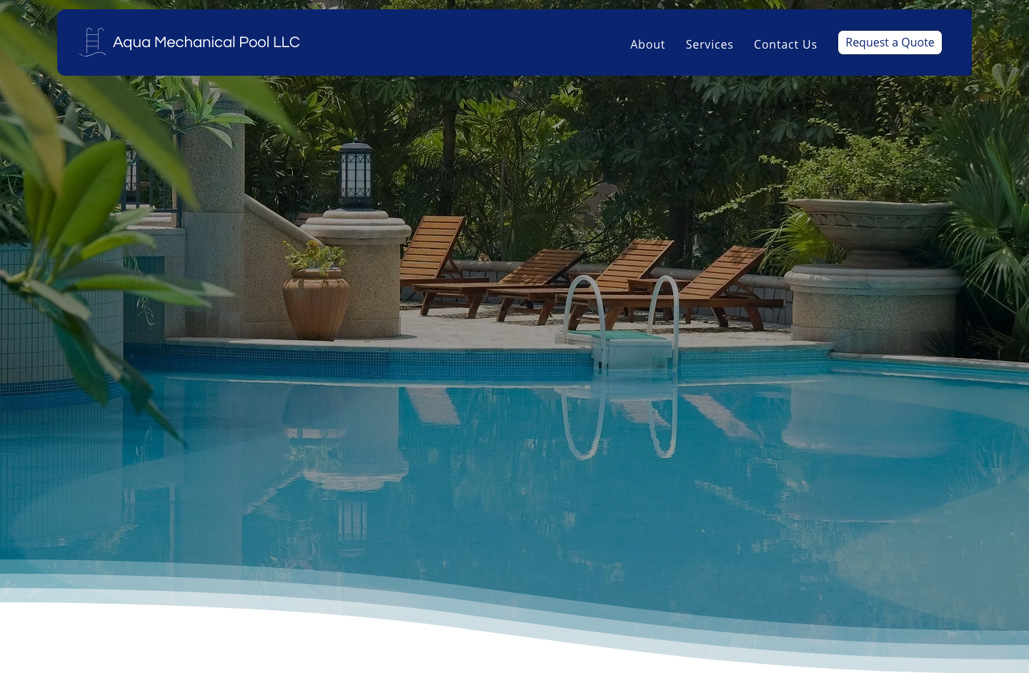 Aqua Mechanical Pool service company website on Wix